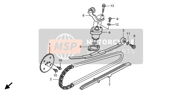 Honda FES150A 2007 CAM CHAIN & TENSIONER for a 2007 Honda FES150A